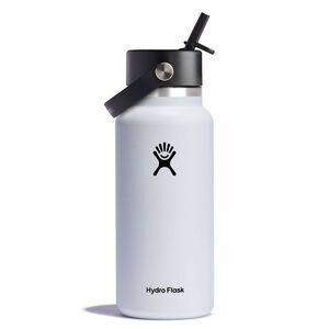 Hydro Flask -  32oz Wide Mouth Flex Straw Bottle - Wh White